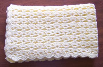 V-stitch and xlarge shells afghan