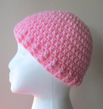 Simple crochet messy bun beanie hat with ribbed border